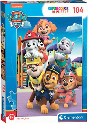 Kids Puzzle Supercolor Paw Patrol for 6++ Years 104pcs Clementoni