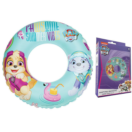 Gim Paw Patrol Kids' Swim Ring Paw Patrol with Diameter 51cm. Turquoise