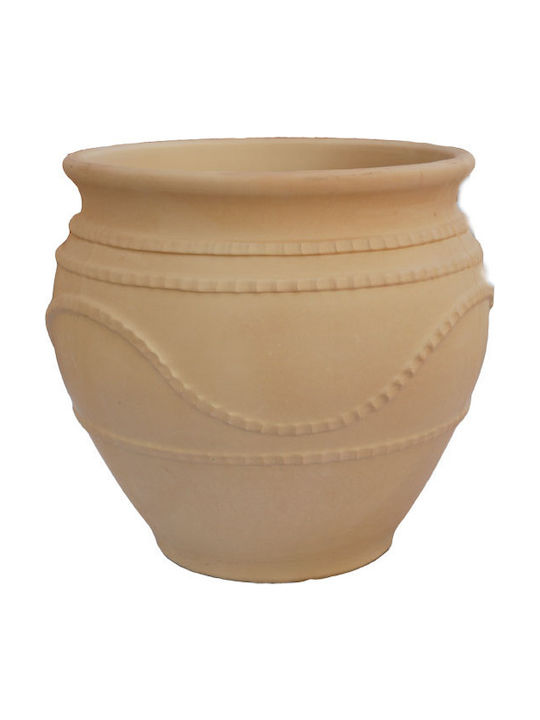 Ceramart Übertopf Keramik Beige 21x21x20εκ.