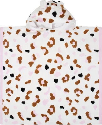 Swim Essentials Leopard Kinder Strandponcho Beige 62 x 62cm.