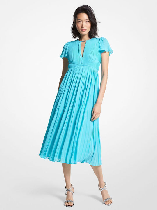 Michael Kors Summer Midi Dress for Wedding / Baptism Light Blue  MS381P77R3-445 | Skroutz.mt