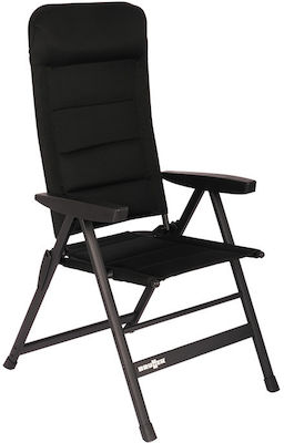 Thirea Beach Chair with Aluminum Frame Black Set 2pcs