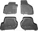 Sahler Set of Front and Rear Mats 4pcs Tray Type for Seat Leon / Toledo Skoda Octavia Volkswagen Golf / Jetta / Scirocco 2004-2013 Black