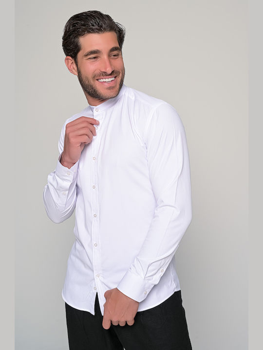 Ben Tailor Men's Shirt with Long Sleeves Slim Fit White
