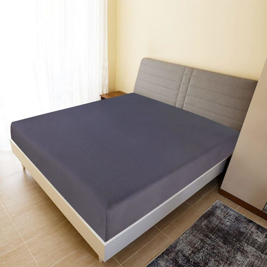 vidaXL Σεντόνι Μονό με Λάστιχο 90x200εκ. Ανθρακί