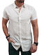 Rebase Men's Shirt Short Sleeve Linen White