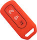 Silicone Car Key Cover Case with 3 Buttons for Honda Red
