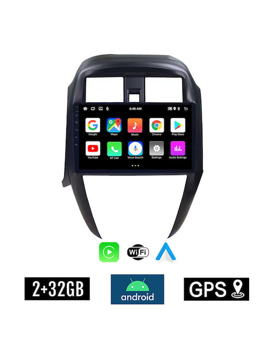 Kirosiwa Car Audio System for Nissan Sunny / Almera 2015-2016 (Bluetooth/USB/AUX/WiFi/GPS/Apple-Carplay/Android-Auto) with Touch Screen 10"