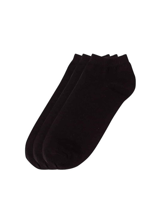 Women's Cotton Ankle High Ankle Socks Solid Color Max Beauty Top Collection 1-461 (3 Pack) - Black