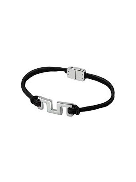 Men's bracelet LOTUS LS1058-2/2 made of stainless steel and black leather.