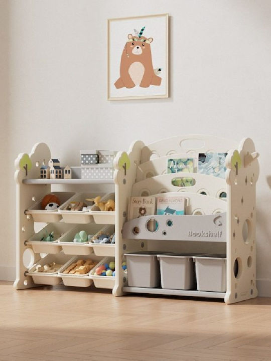Homeone Spielzeug Aufbewahrungssystem aus Kunststoff Beige 1Stück