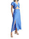 Attrattivo High Waist Maxi Envelope Skirt in Blue color