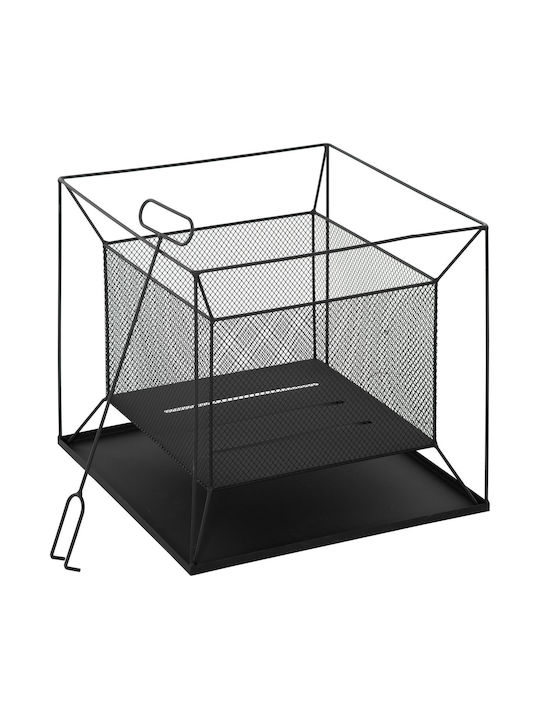 Outsunny Metallisch Korb Holzlagerung 45x45x43cm