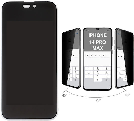 Premium 0.3mm Full Glue Privacy Full Face Tempered Glass Black (iPhone 14 Pro Max)