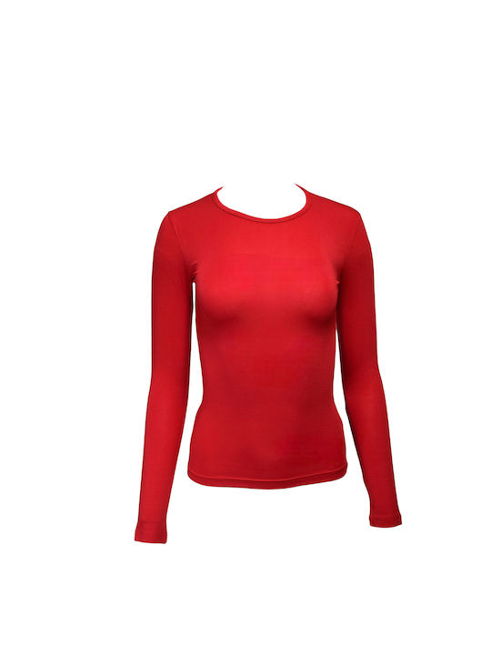 Apple Boxer Damen Bluse Langärmelig Rot