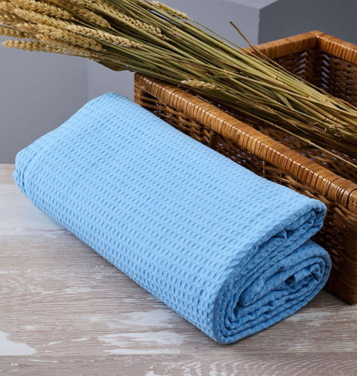 Cokitex Sommer Decke Piqué King Size 265x280cm Hellblaue
