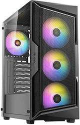 Antec 0-761345-10069-4 Midi Tower Computer Case with Window Panel and RGB Lighting Black