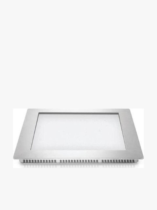 Fos me Τετράγωνο Χωνευτό LED Panel 18W με Φυσικό Λευκό Φως 4000K 22.5x22.5εκ.
