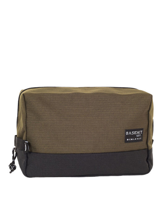 Basehit Toiletry Bag in Khaki color 21cm