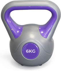 MegaFitness Кетълбел от PVC 6 кг Лилав