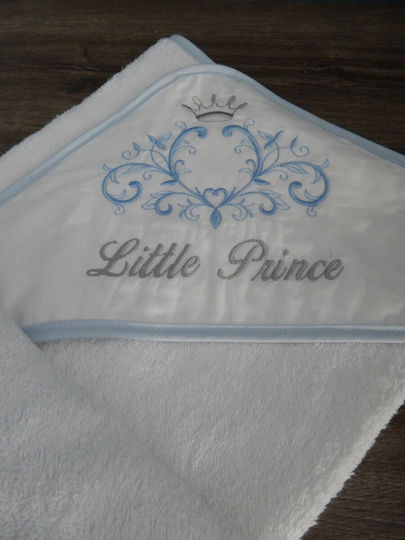 Baby Oliver Baby Hooded Bath Towel White 75x75cm