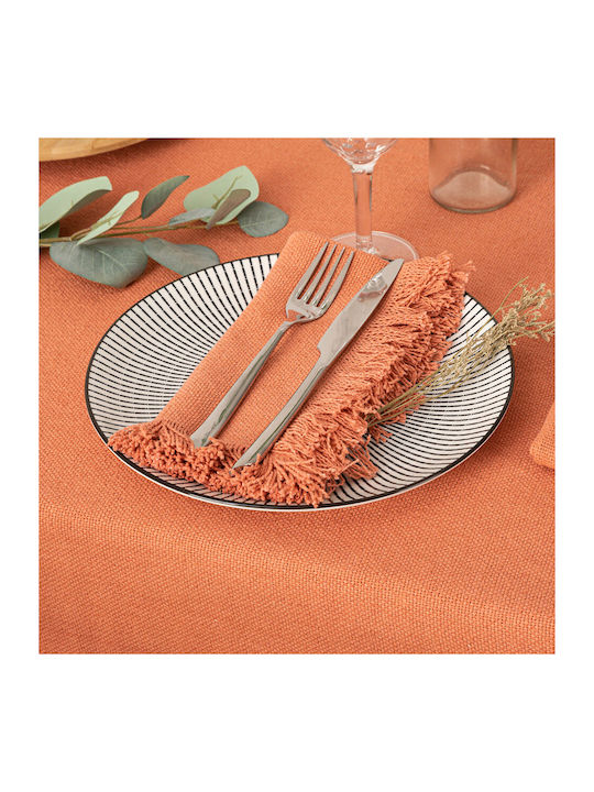 Atmosphera Maha Kitchen Towel Made of 100% Cotton in Orange Colour 40x40cm 2 Pieces