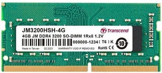 Transcend 4GB DDR4 RAM с Скорост 3200 за Лаптоп
