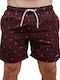 Men's Swimwear Shorts Burgundy with Patterns