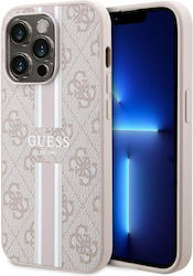 Guess Printed Stripes MagSafe Задна корица Пластмаса Розов (iPhone 14 Pro Max - iPhone 14 Про Макс) GUHMP14XP4RPSP