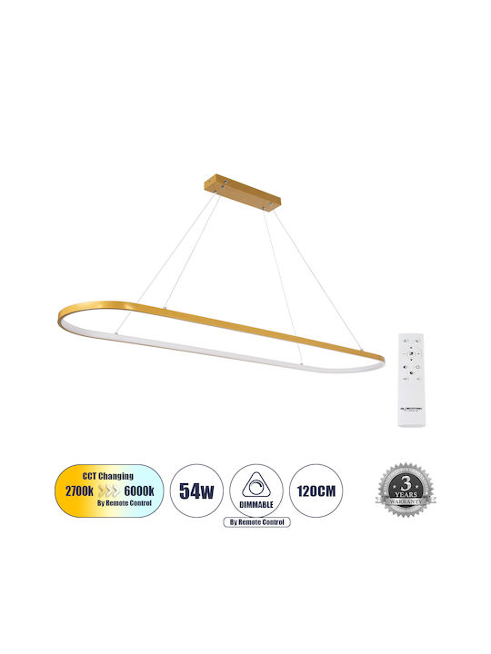 GloboStar Bolivar Pendant Light Gold Rail 120x30cm