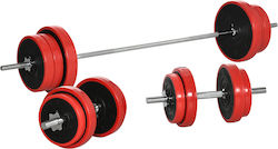 HomCom Αλτήρες Σετ με Μπάρα Συνολικού Βάρους 65kg