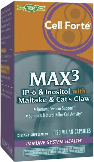 Nature's Way MAX³ IP-6 Inositol Maitake & Cat's Claw Συμπλήρωμα για την Ενίσχυση του Ανοσοποιητικού 120 φυτικές κάψουλες