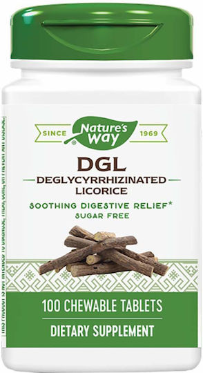 Nature's Way Dgl Ειδικό Συμπλήρωμα Διατροφής 100 μασώμενες ταμπλέτες