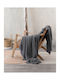 Rythmos Beckett Ριχτάρι Τριθέσιου Καναπέ Chenille 180x280εκ. Dark Gray