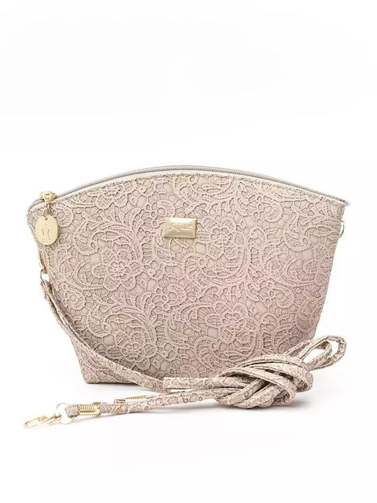 Fragola Δερμάτινη Γυναικεία Τσάντα Χειρός Beige...