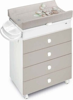 Asia Dulap cu Sertare pentru Bebeluși cu 4 Sertare Bej 93x47x100.5cm
