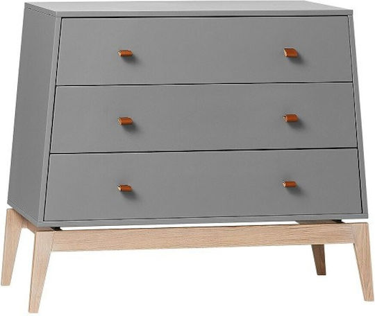Luna Βρεφική Συρταριέρα με 3 Συρτάρια Γκρι 103x52x86cm