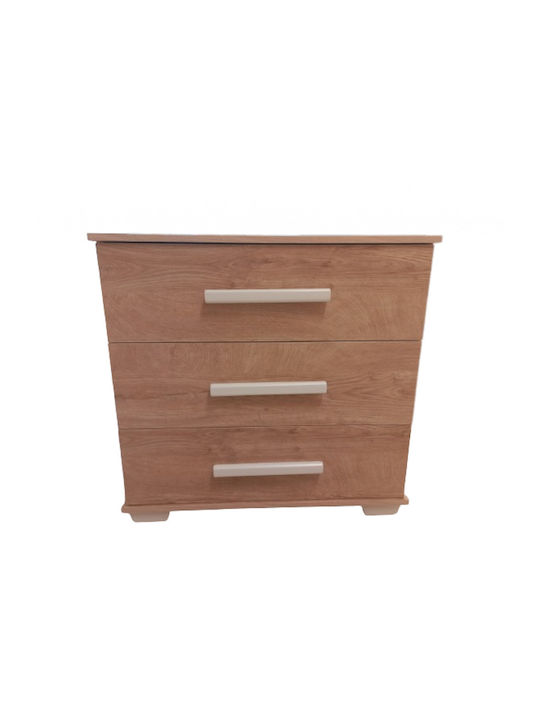 Bella Baby Dresser with 3 Drawers Brown 82x44x89cm