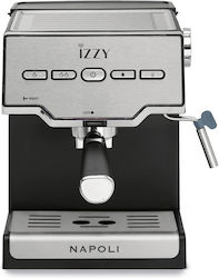 Izzy Napoli IZ-6011 Αυτόματη Μηχανή Espresso 1000W Πίεσης 20bar Ασημί
