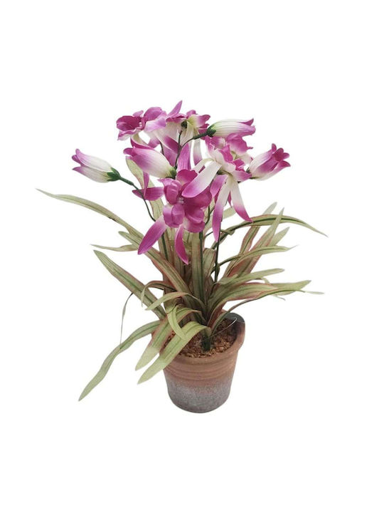 Atmosphera Plantă Artificială în Ghiveci Mic Orhidee Purple 37cm 1buc