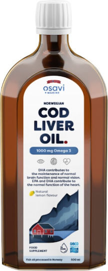 Osavi Cod Liver Oil Liquid Μουρουνέλαιο 1mg 500ml Λεμόνι