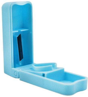 Natural Products Pill Organizer with Cutter Light Blue