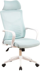 Reclining Office Chair with Fixed Arms Light Blue ForAll