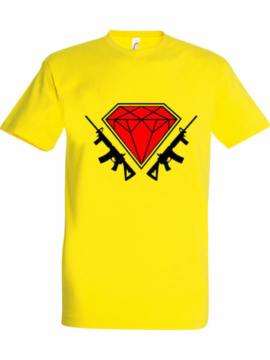 T-shirt Unisex " Diamond Guns ", Lemon