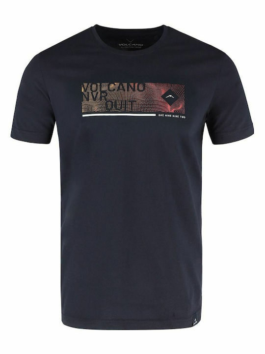 Volcano T-QUIT Bedrucktes T-Shirt für Männer - Navy
