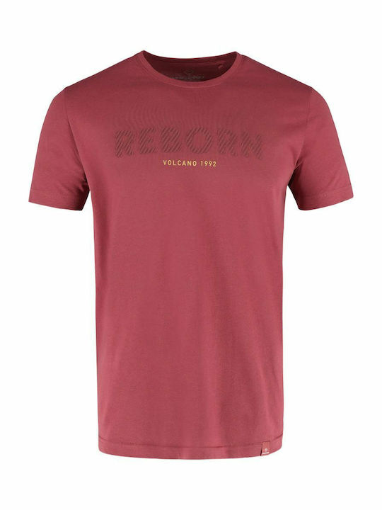 Volcano T-REBORN Men's Rubber Printed T-Shirt - Red