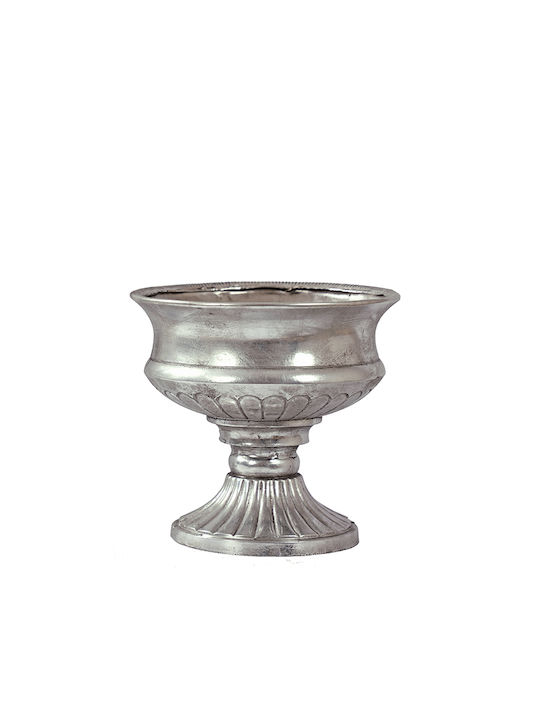 Zaros Decorative Bowl Pedestal Silver 23cm