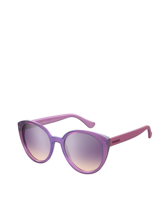 Havaianas Women's Sunglasses with Purple Plastic Frame and Purple Gradient Lens Milagres MWU/SO