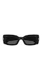 Alexander McQueen Women's Sunglasses with Black Plastic Frame and Black Lens
