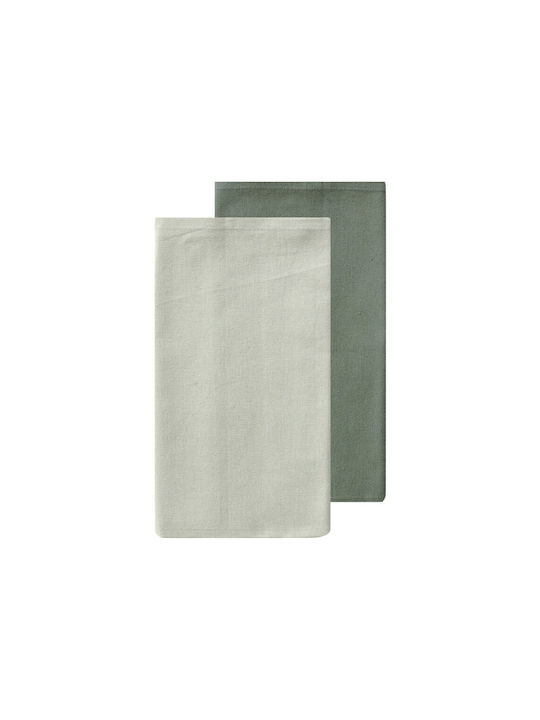 Kentia Mela Towel made of 100% Cotton in Green Color 60x40cm 2pcs